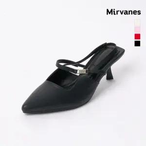 미르바네스슈즈 포인티드 슬링백 미들힐