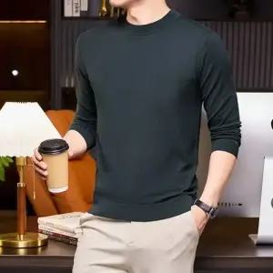 남성 댄디 라운드넥 니트 봄가을 긴팔 가디건 얇은 라운드 솔리드 스웨터 힛템