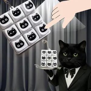 검은 고양이 딸깍이 키링 키캡 열쇠고리 키보드 클릭커 귀여운 선물