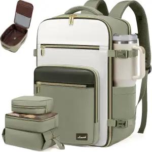 여성용 LOVEVOOK 여행용 백팩 40L 기내 반입 비행 승인 TSA 개인 템 여행 가방은 17인치 노트북 비즈니스