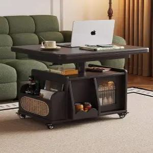 리프트업 거실 테이블 접이식 쇼파 확장형 원목 소파