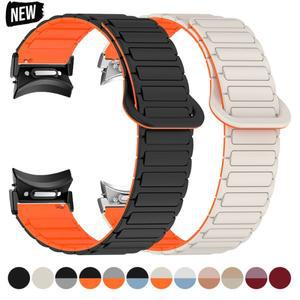 갤럭시 워치용 실리콘 마그네틱 시계 스트랩, 갭 없음, 7, 6, 5, 4, 40mm, 5 프로, 4 클래식용 손목 밴드,