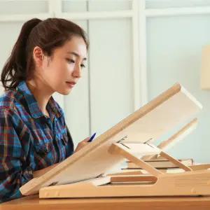 곧은나무 5단 각도조절 독서대 800 소나무 원목 대형 필기용 책받침대