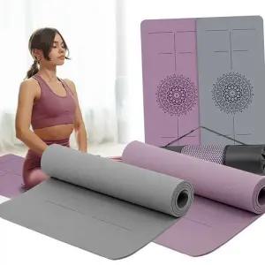 홈트 요가 매트 두꺼운 피트니스 8mm 와이드 요가 매트 휴대용 스트랩 폼롤러 짐볼