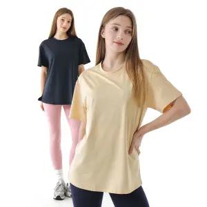 여성 빅사이즈 오버핏 멜란지 반팔 운동티 헬스 러닝 티셔츠
