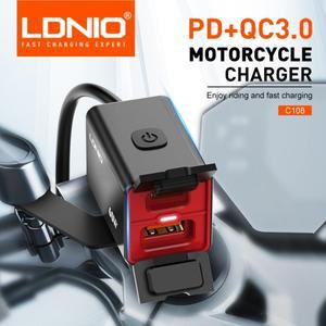 LDNIO 호환 바이크 오토바이 USB C 고속 충전기 PD + QC3.0 60W 방수 소켓  휴대 전화 12V/24V 차량 탑재