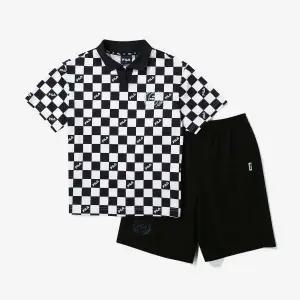 [보리보리/휠라 키즈]체커보드 카라티 셋업 (FK2FSG2205M_BLK)