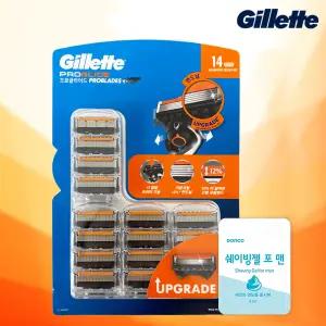 질레트 면도날 프로글라이드 14입 퓨전 메뉴얼 5중날 면도젤3g포함