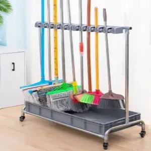 이동식 거치대 청소업체 걸레 스탠드 밀대 보관 회사용 빗자루
