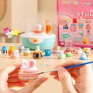 도자기만들기장난감 점토 도예 키트 미니 물레