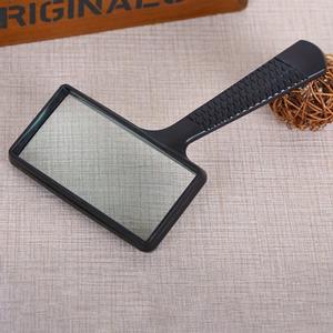 휴대용 직사각형 유리 렌즈 돋보기 3X - 독서용 HD 검정색 그립, 보조용 | 인체공학적