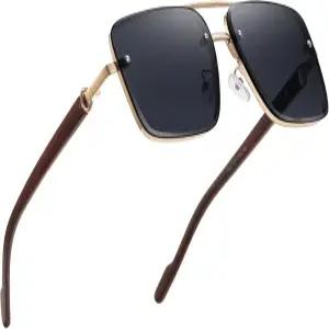 카질라 오버사이즈 클래식 남성 선글라스 스퀘어 골드 프레임 큰 헤드 쉐이드 남성용 UV 400 프로텍션