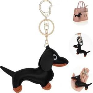 자이언트리 가죽 닥스훈트 열쇠고리 가방 펜던트 귀여운 강아지 부적 선물