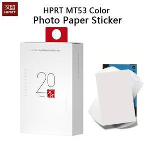 HPRT MT53 인화지 자체 접착 미니 프린터 2x3 인치 컬러 휴대용 10/20/40PCS