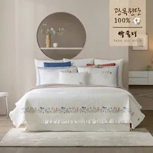 [박술녀][Q]피그먼트 순면 광목 30수 스프레드+패드+베개커버 세트