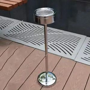 야외용 LV39FQ56 스탠드 재털이 업소 흡연실 뚜껑 재떨이 실버