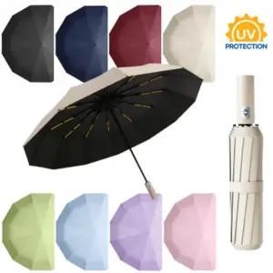 프리미엄 자동우산 3단 고급우산 12K 이중 프레임 암막우산 자외선차단 우산