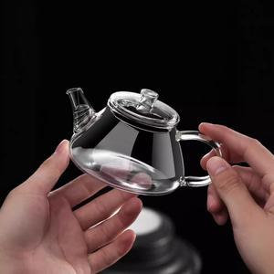 내열 미니 유리 티포트 필터 포함 꽃차 주전자 가정용 쿵푸 차 티웨어