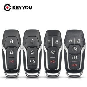 KEYYOU 포드 머스탱 엣지 익스플로러 퓨전 몬데오 쿠카 자동차 키 쉘 스마트 원격 케이스, 3 45 버튼