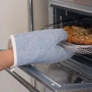 스트라이프 주방 오븐 장갑 1P/손잡이/내열/방열/손보호/안전/패브릭/고리/냄비/베이킹/부엌/가정용