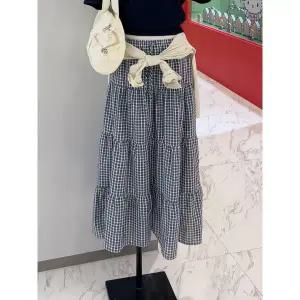 [후아유](마산점)Check Long Tiered Skirt / WHWHG2441F