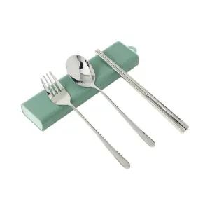 (그린 스텐) 휴대용 수저 세트 DK23/숟가락/젓가락/도시락/숫가락/저분/스텐/캠핑/포크/나들이/여행용/선물