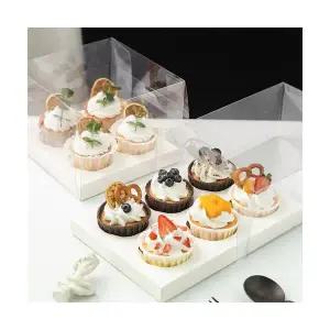 컵케이크 머핀 포장박스 투명PET 4구 6구 베이킹 선물 포장 상자 케이스