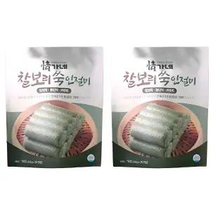 (홈쇼핑인기) 정가네 찰보리 쑥 인절미 25개 x 2팩 (콩고물 1팩 포함)