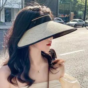 여성 썬캡 자외선차단 돌돌이모자 데일리 썬바이저 가벼운 UV차단 여름 바캉스 챙넓은 여행 라탄