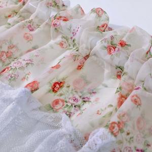 호환 미국 시골풍 꽃무늬 짧은 커튼 장식 주방 반 프린트 레이스 작은