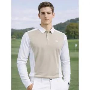 [하프클럽/]26SS신상 남성 라인배색 냉감소매 긴팔 카라티_NARMMTS022