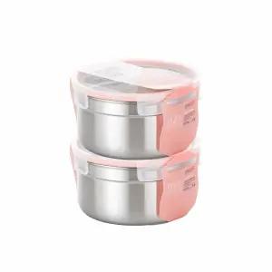 스텐락 국산 스텐밀폐용기 퓨어 원형 9호 2100ml 2P세트