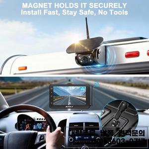 7인치 자석식 태양광 무선 후방 카메라 와이파이 모니터 1분 간편 설치 자동차 트럭 RV용