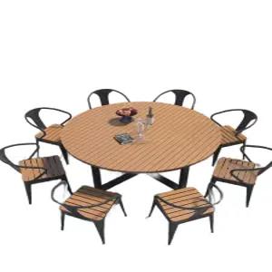 야외 식탁 바베큐테이블 일체형 원형 마당 카페 철제 탁자 테라스