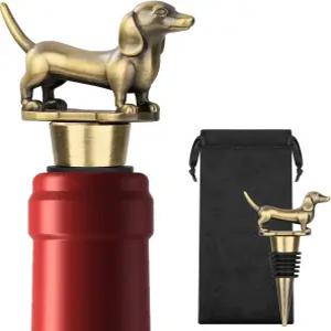 MR.BARWARE 닥스훈트 와인 병마개 여성 남성을 위한 귀여운 와이너 개 선물 샴페인 스파클링 와인을 브론즈