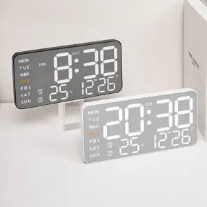 무소음탁상시계 알람 led전자 온도 무선 디지털 건전지 책상 전자 탁자시계