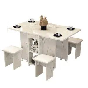 식탁 테이블 4인용 주방식탁 세트 접이식 가정용 의자 거실 좁은