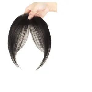 시스루뱅 가발 자연스러운 앞머리 인모 여성 부분 정수리 헤어피스 붙임머리