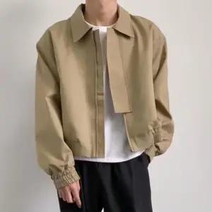 [JED] 점퍼 오버핏 카라넥 얇은점퍼 점퍼 크롭 패셔점퍼 남자 밑단 가을 숏자켓 점퍼 손목 밴딩