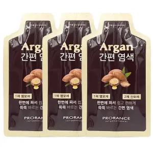 (3개)프로랑스 아르간 간편 염색약 낱장 새치커버 샴푸타입