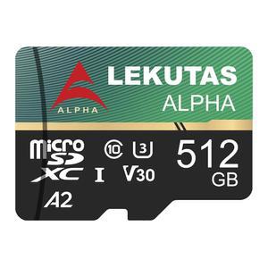 LEKUTAS 512GB SD 카드, microSDXC UHS-I 플래시 메모리 카드 TF 카드, 고속 읽기 속도 120MB /s, C10, U3, A2, V30, 풀 HD, 4K UHD 비디오 녹화용