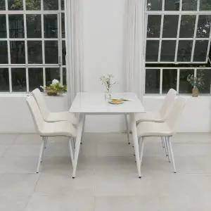 [인터데코]청결 유지가 쉬운 세라믹 상판 4인식탁 의자 세트 P0000CBE