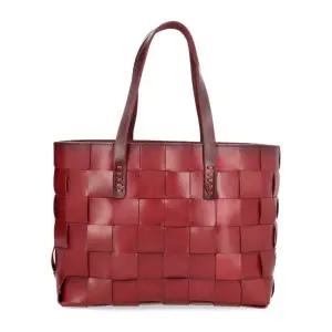 드래곤디퓨전 재팬 위빙 가죽 패널 토트백 8151 BORDO