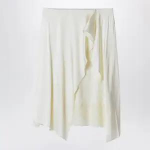 아크네스튜디오 로고 레이스 언더레이어 러플 새틴 스커트 AF0564VI DBG