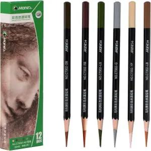 마리 컬러 연필 세트 6가지 색상 12피스 그림 그리기 스케치 색칠 및 음영 처리를 위한 파스텔 초크 성인