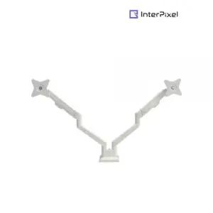 인터픽셀 듀얼 모니터암 거치대 메탈 데스크테리어 화이트