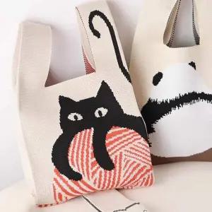 [셀러에이드]동물 캐릭터 미니 에코백 귀여운 에코백 캔버스백