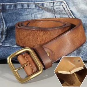 통가죽벨트 남자 벨트 빈티지 개성 허리띠 고정 소가죽 남성용 혁대