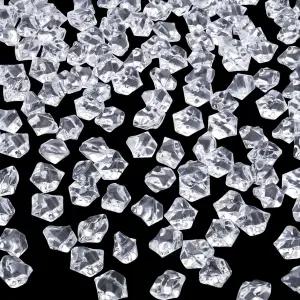 야토우지 500개 가짜 얼음 조각 크리스마스 꽃병 필러 클리어 아크릴 분쇄 암석 플라스틱 다이아몬드 보석