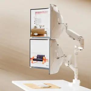 엔산마운트 UHML-25P 울트라 초고중량 스프링 듀얼 모니터암 모니터거치대 블랙 화이트